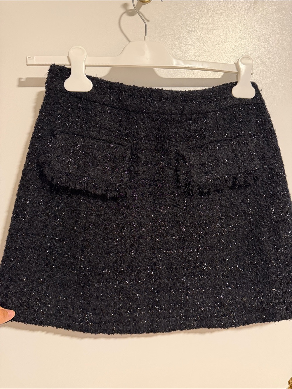 Sail to Sable Black Sparkle Tweed Mini Skirt